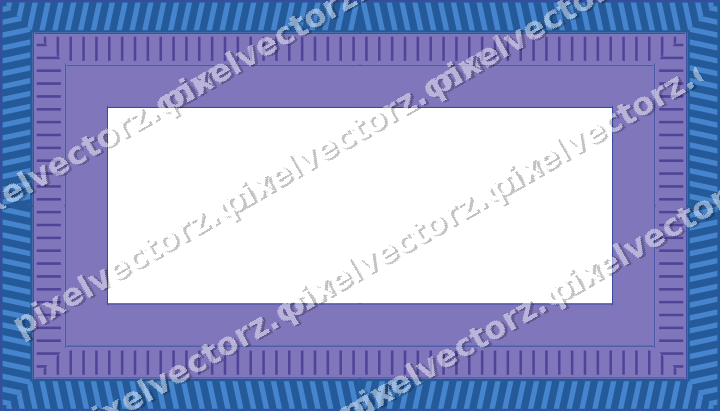 Decorative picture frame border in blue and cyan with diagonal band