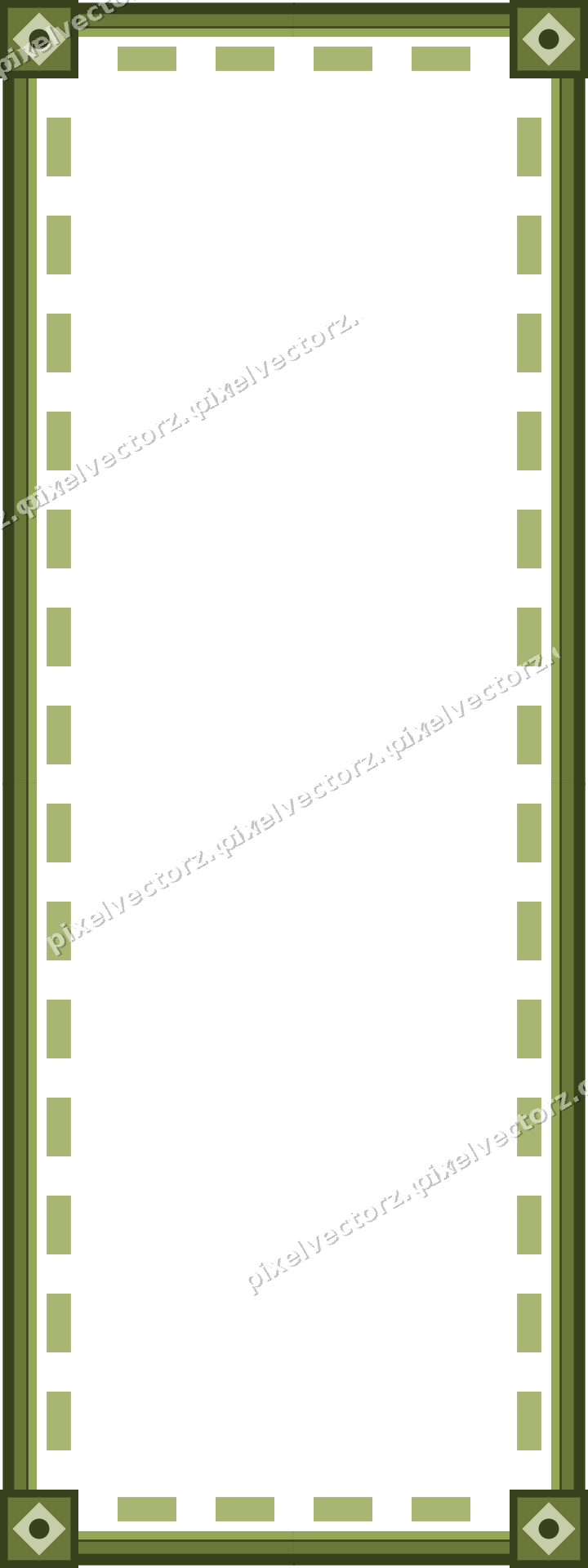 Decorative picture frame border in lime and pink with dentil
