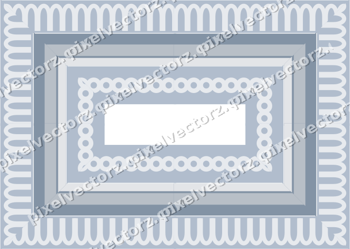 Decorative picture frame border in dark blue with arcade frieze