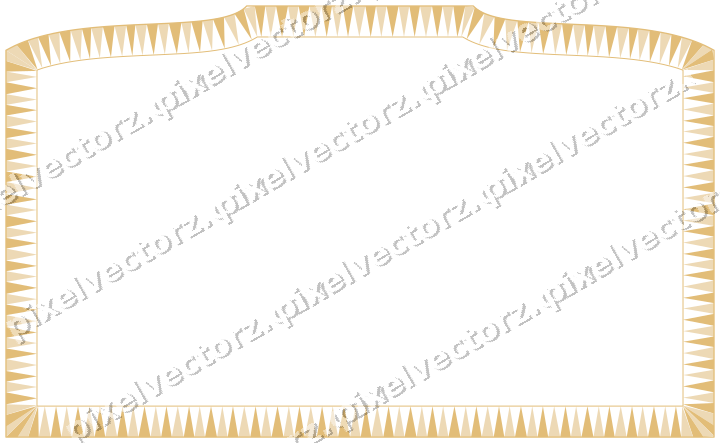Decorative line art frame in amber and dark teal with label plaque