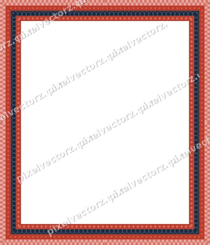 Decorative picture frame border in amber and green with arcade frieze