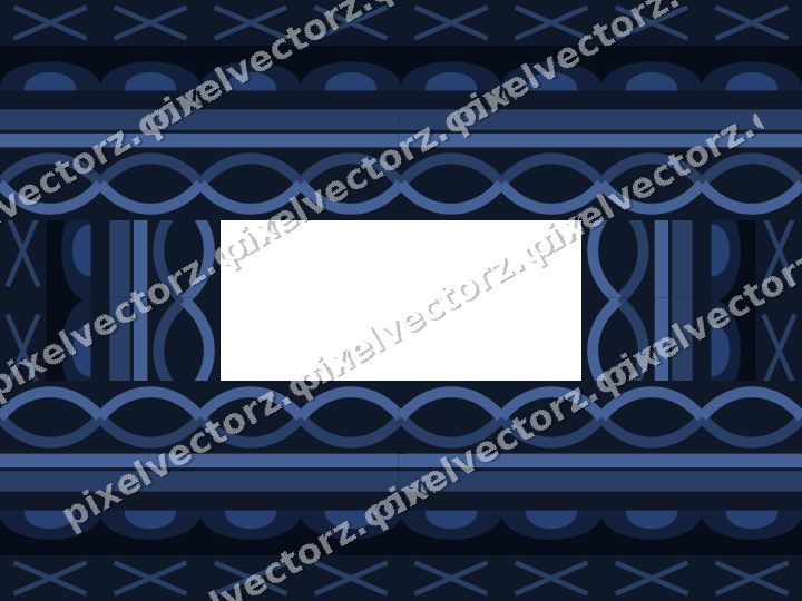 Decorative picture frame border in dark blue and white with cross band