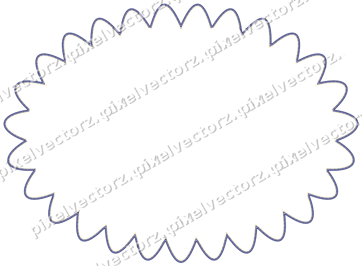 Decorative line art frame in dark blue and amber with oval