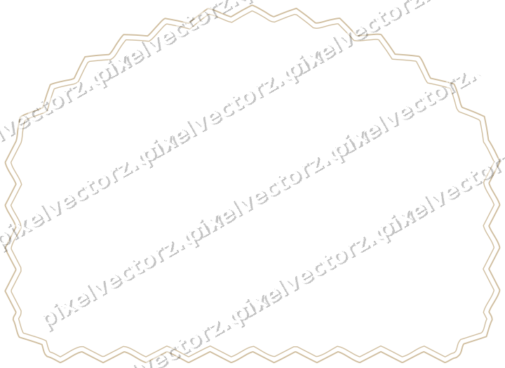 Decorative line art frame in orange and amber with label plaque