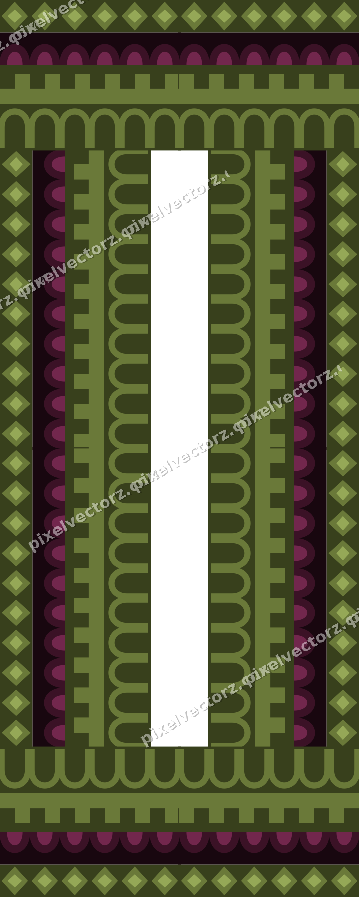 Decorative picture frame border in lime and pink with diamond band