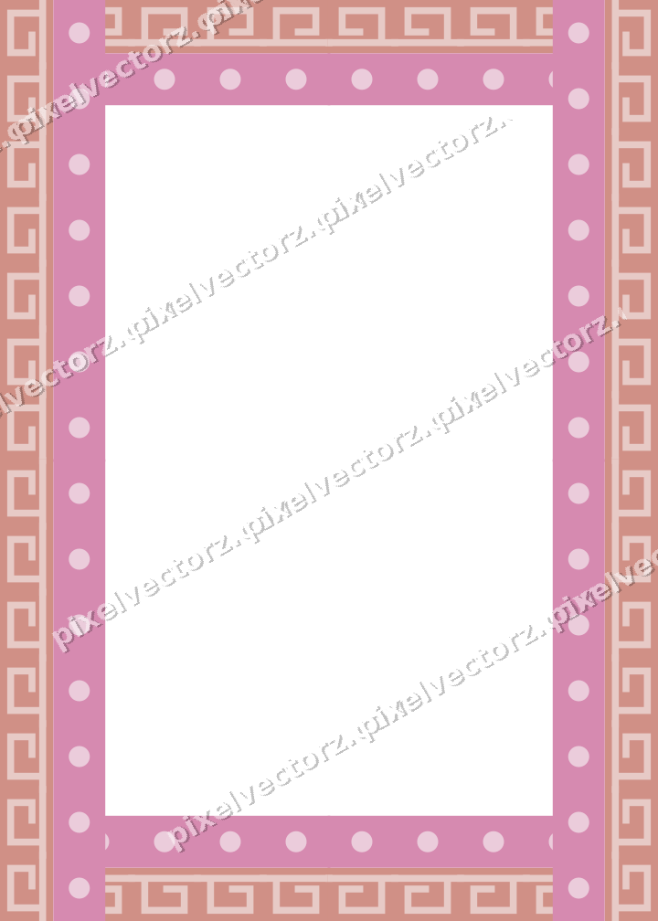 Decorative picture frame border in pale pink with greek key