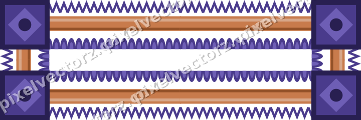 Decorative picture frame border in orange and blue with zigzag