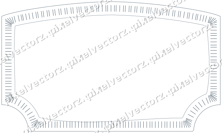 Decorative line art frame in orange and cyan with label plaque