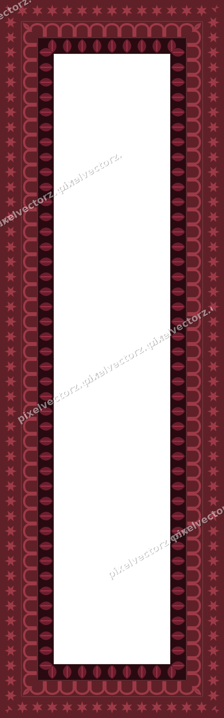 Decorative picture frame border in dark pink with arcade frieze