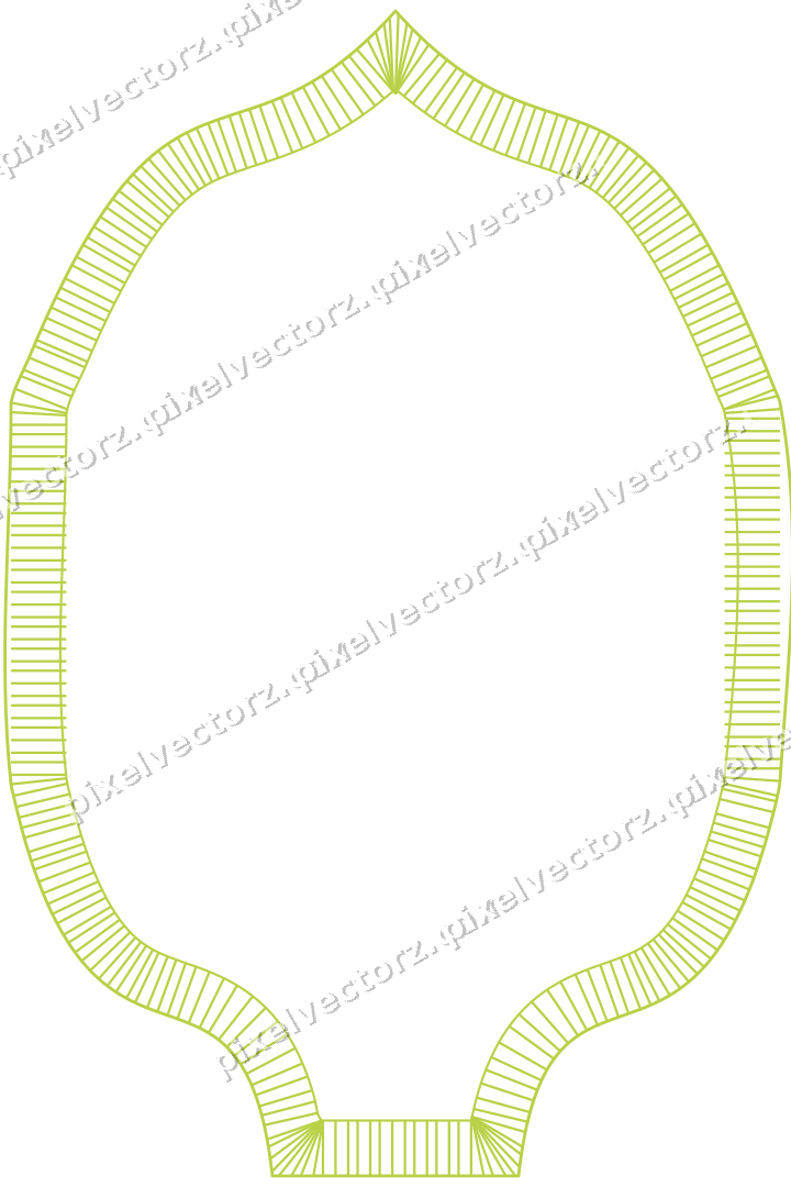Decorative line art frame in dark magenta and lime with label plaque
