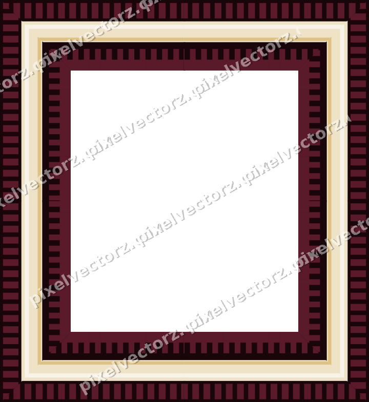 Decorative picture frame border in dark pink and amber with dentil