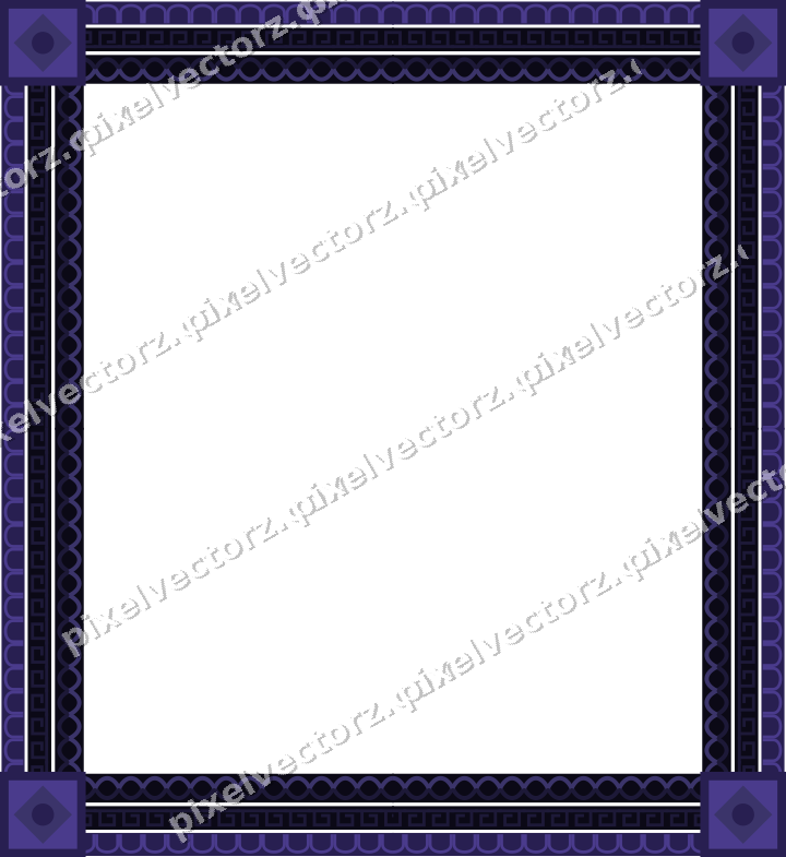 Decorative picture frame border in orange and blue with greek key
