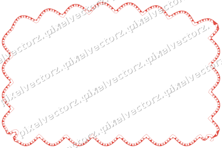 Decorative line art frame in red and orange with label plaque