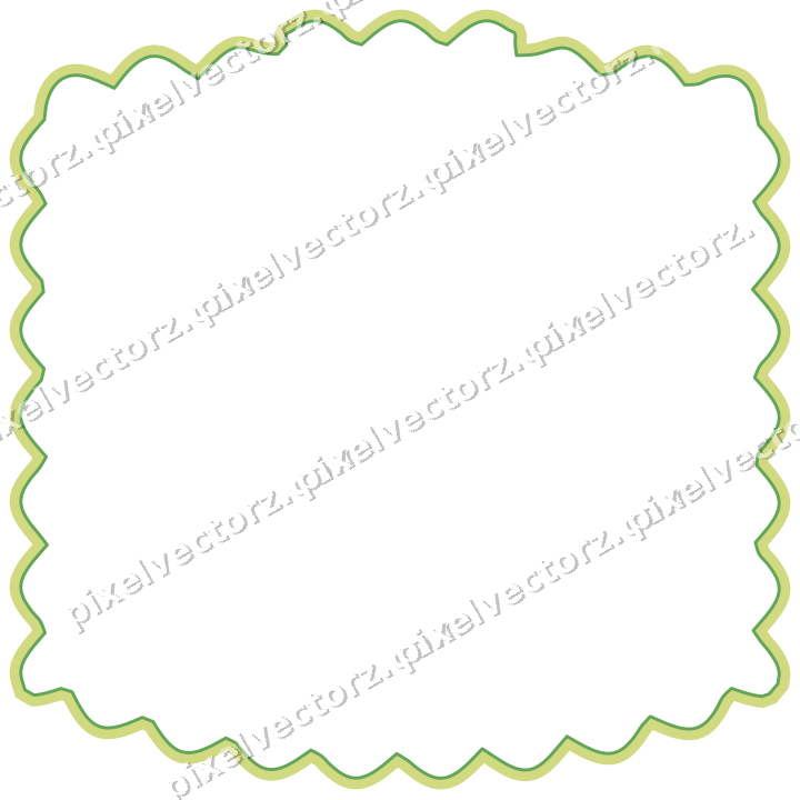 Decorative line art frame in lime and yellow with label plaque
