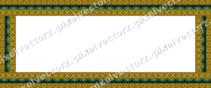 Decorative picture frame border in dark green with ring chain