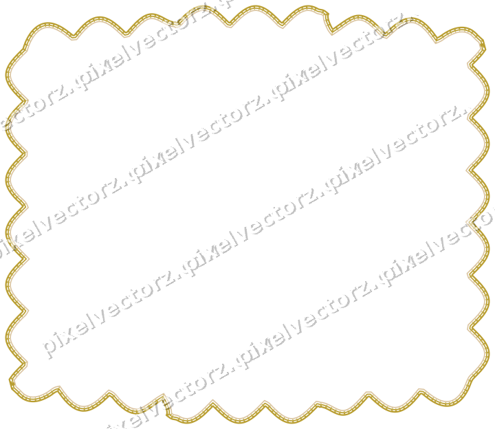 Decorative line art frame in amber and pale orange with label plaque