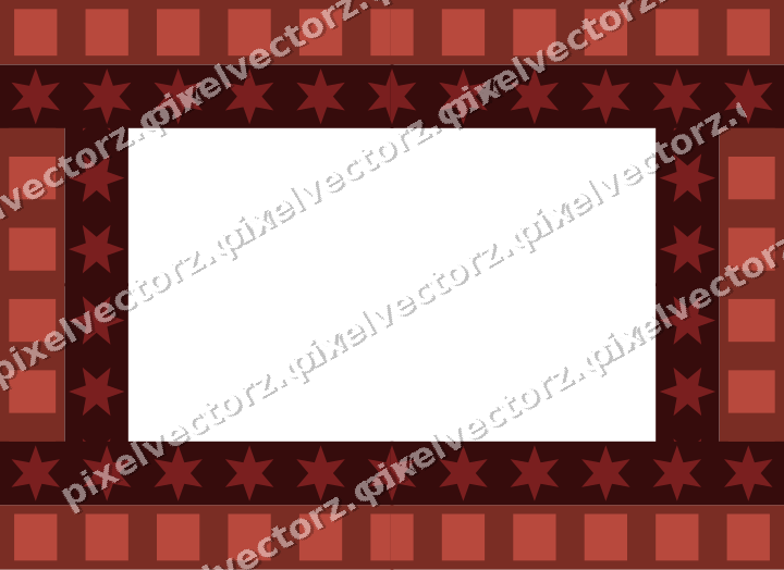 Decorative picture frame border in dark red and dark green with dentil