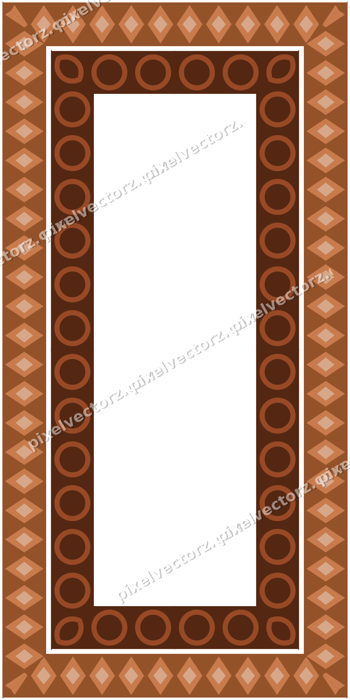 Decorative picture frame border in orange and blue with diamond band