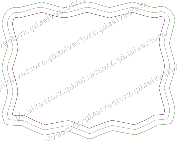 Decorative line art frame in dark magenta and lime with label plaque