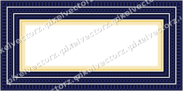 Decorative picture frame border in dark blue with bead and reel