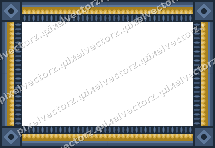 Decorative picture frame border in amber and green with scale band