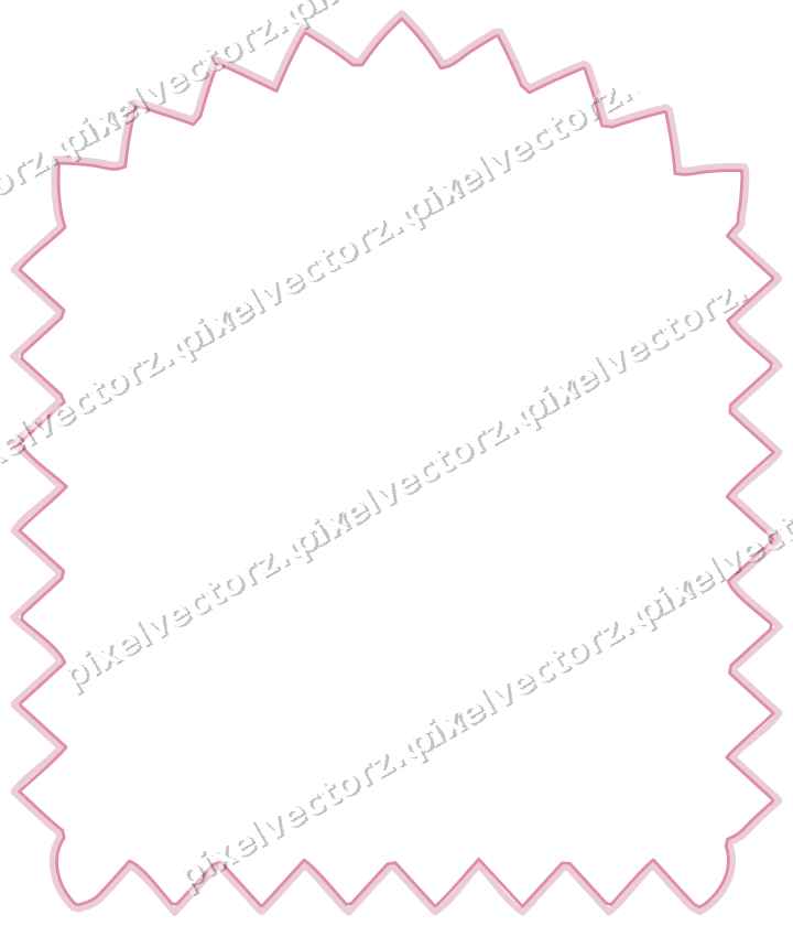 Decorative line art frame in pale pink and pale red with label plaque