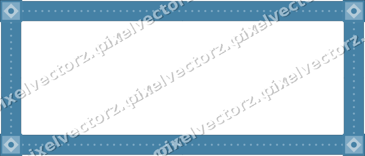 Decorative picture frame border in orange and cyan with dot row