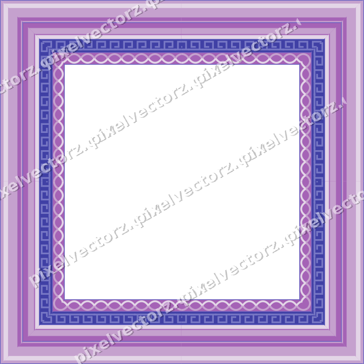 Decorative picture frame border in purple and blue with greek key