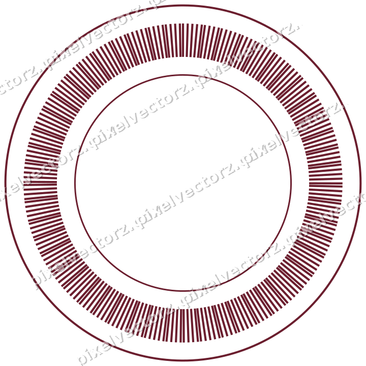 Decorative line art frame in dark pink and red with oval