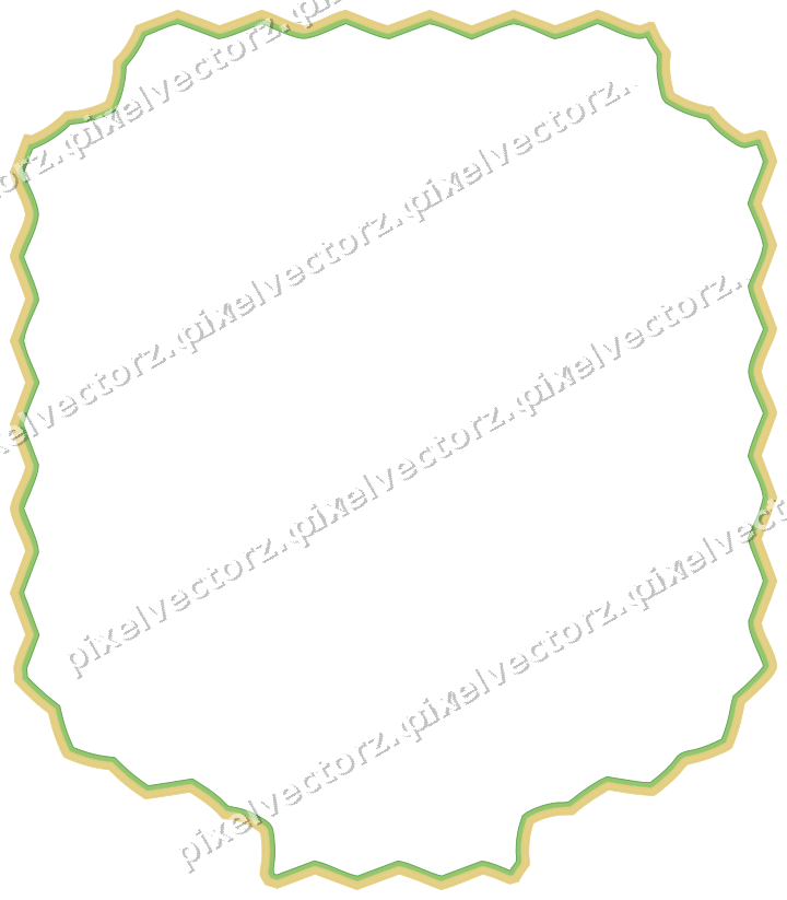 Decorative line art frame in lime and yellow with label plaque