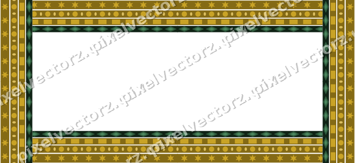 Decorative picture frame border in dark green and amber with dentil