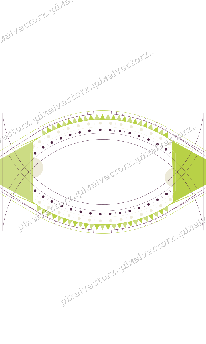 Decorative line art frame in dark magenta and lime with label plaque