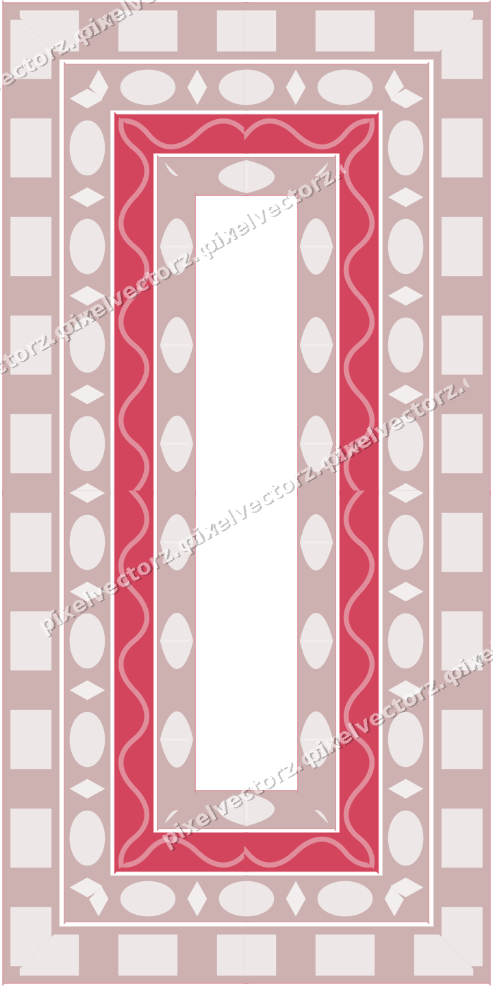 Decorative picture frame border in pale pink with wave band