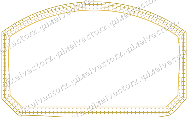 Decorative line art frame in amber and pale orange with label plaque