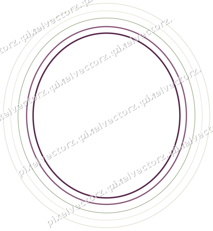 Decorative line art frame in dark magenta and lime with oval