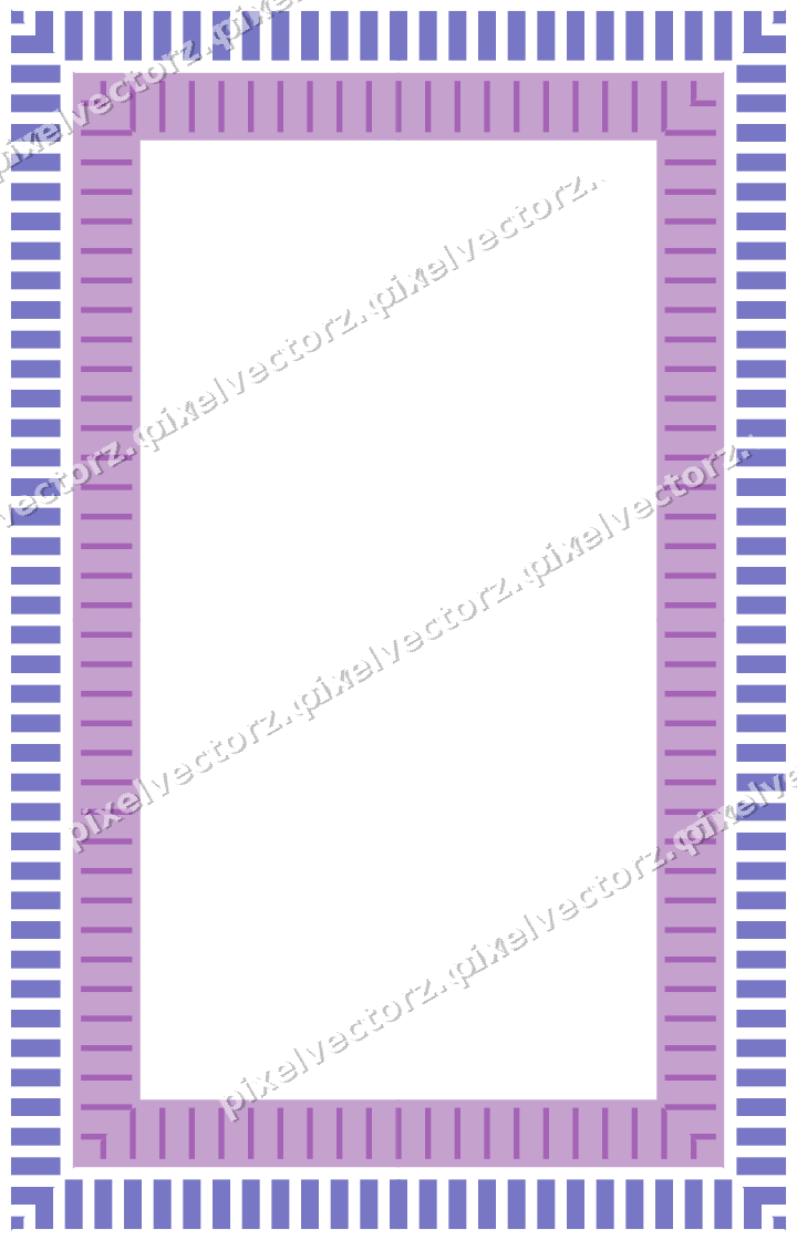 Decorative picture frame border in purple and blue with dentil