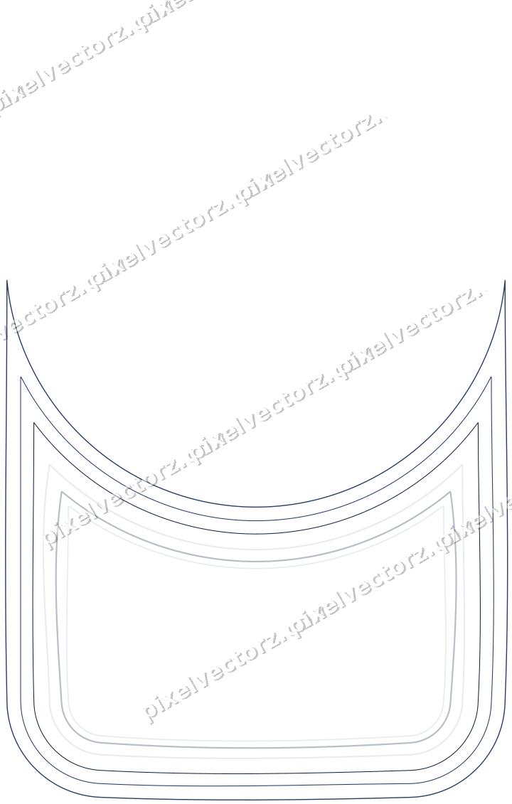 Decorative line art frame in dark blue and white with label plaque