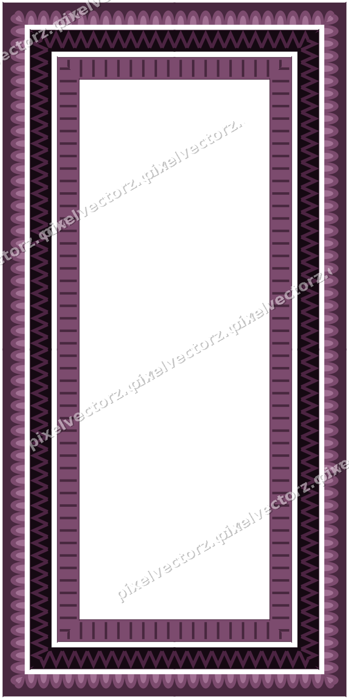 Decorative picture frame border in dark magenta with scale band