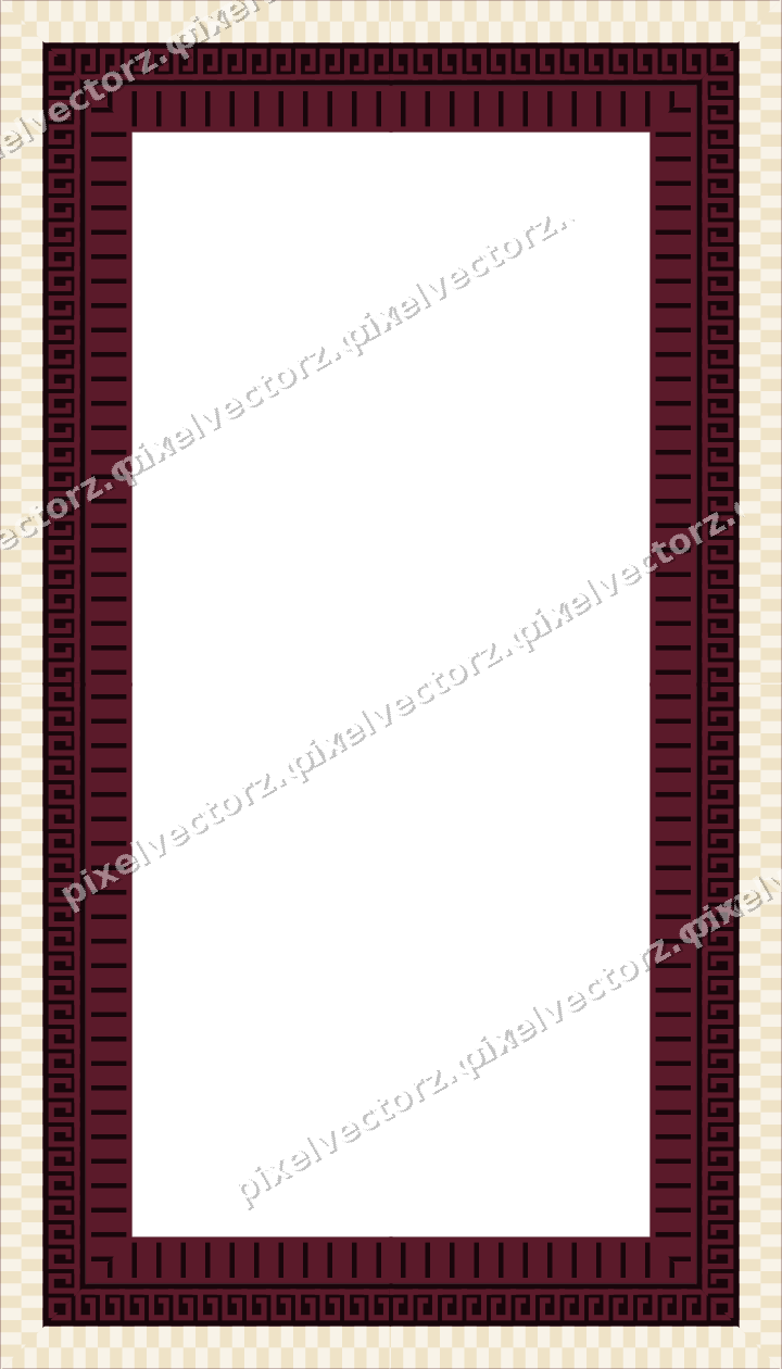 Decorative picture frame border in dark pink and amber with greek key