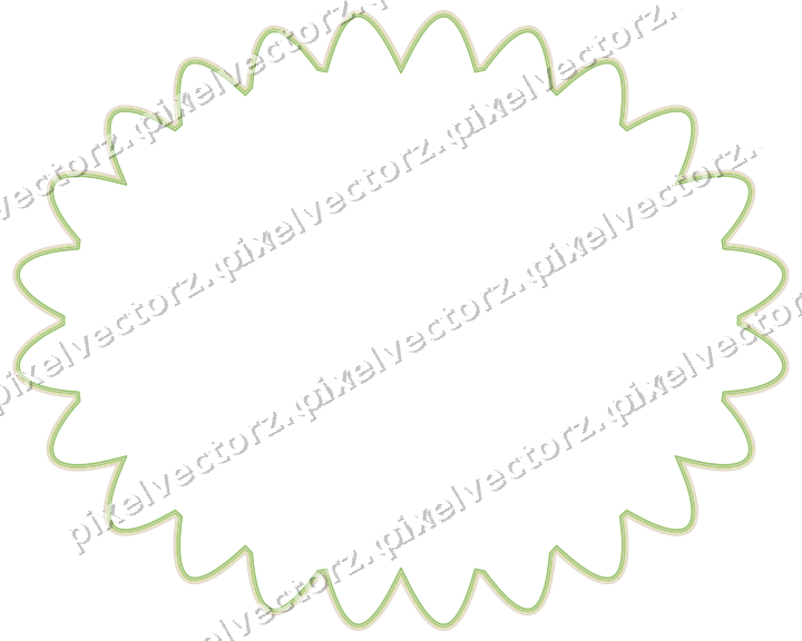 Decorative line art frame in lime and yellow with oval