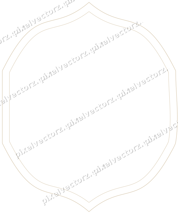 Decorative line art frame in orange and amber with label plaque