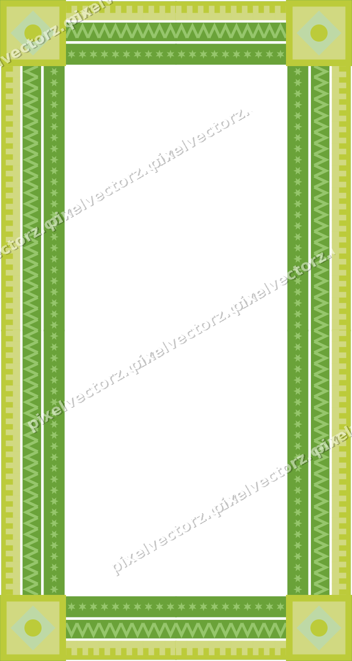 Decorative picture frame border in lime and yellow with step band