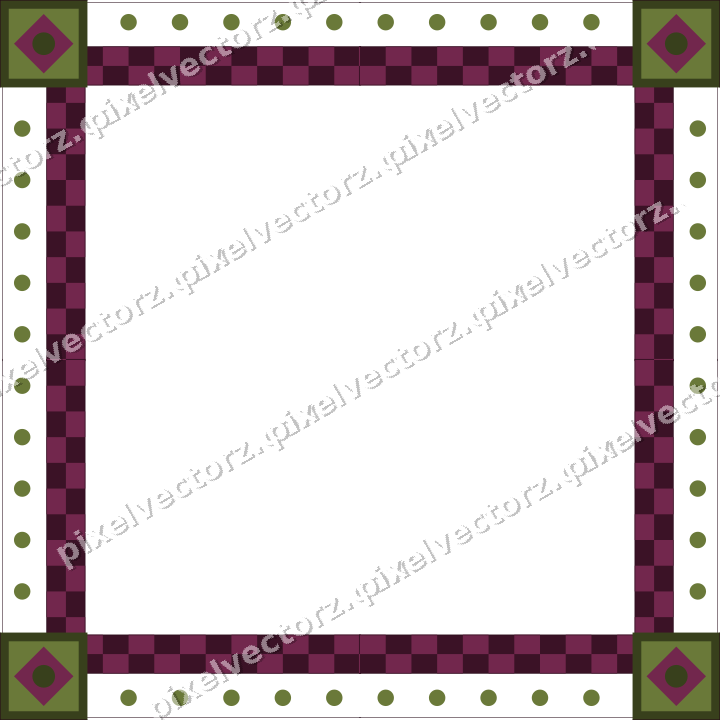 Decorative picture frame border in lime and pink with dot row