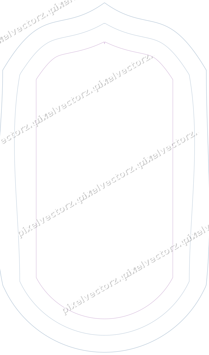 Decorative line art frame in purple and blue with label plaque