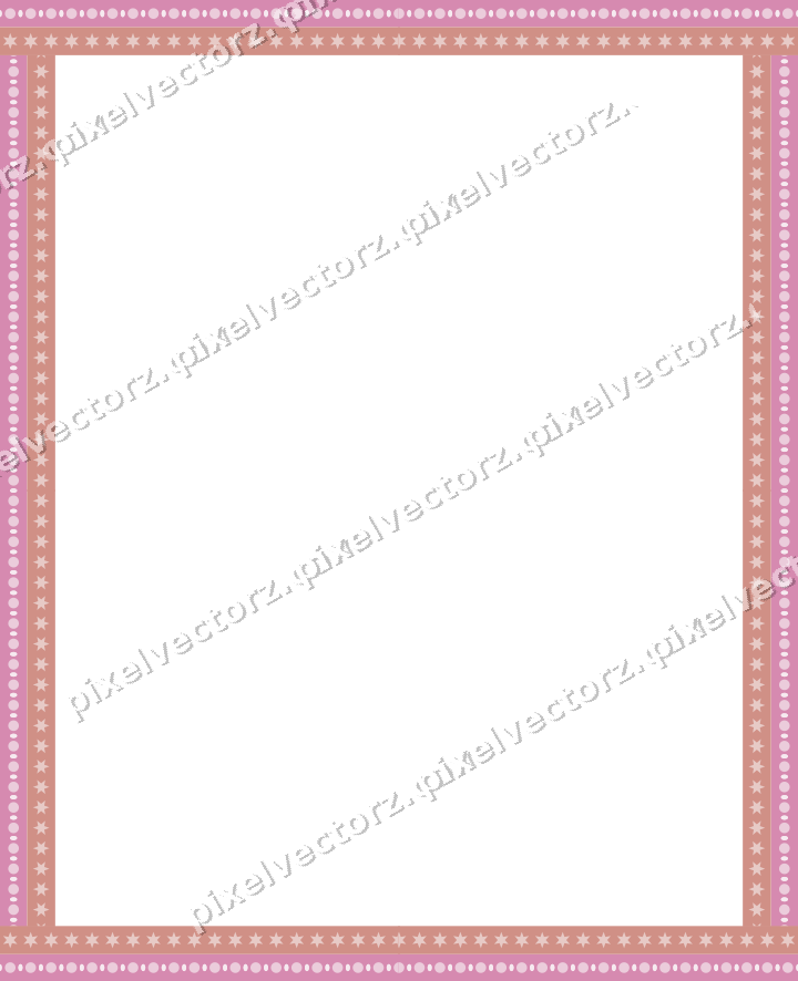 Decorative picture frame border in pale pink with star band