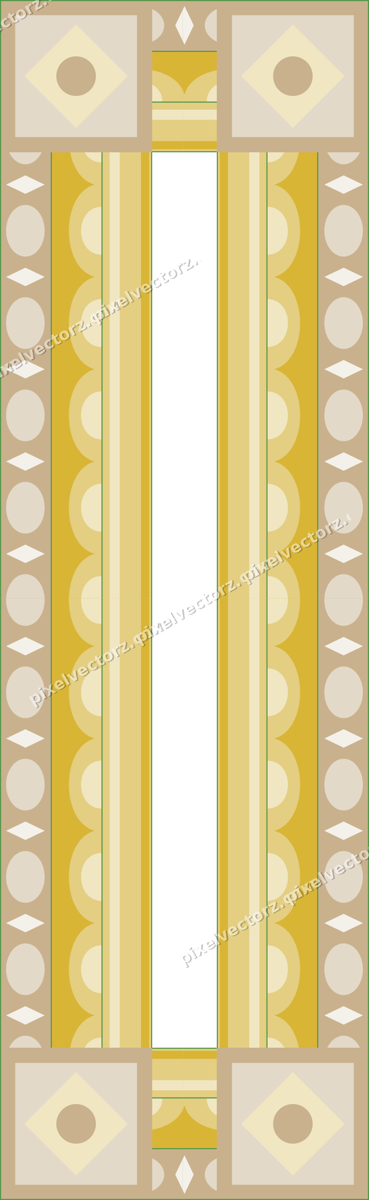 Decorative picture frame border in lime and yellow with egg and dart