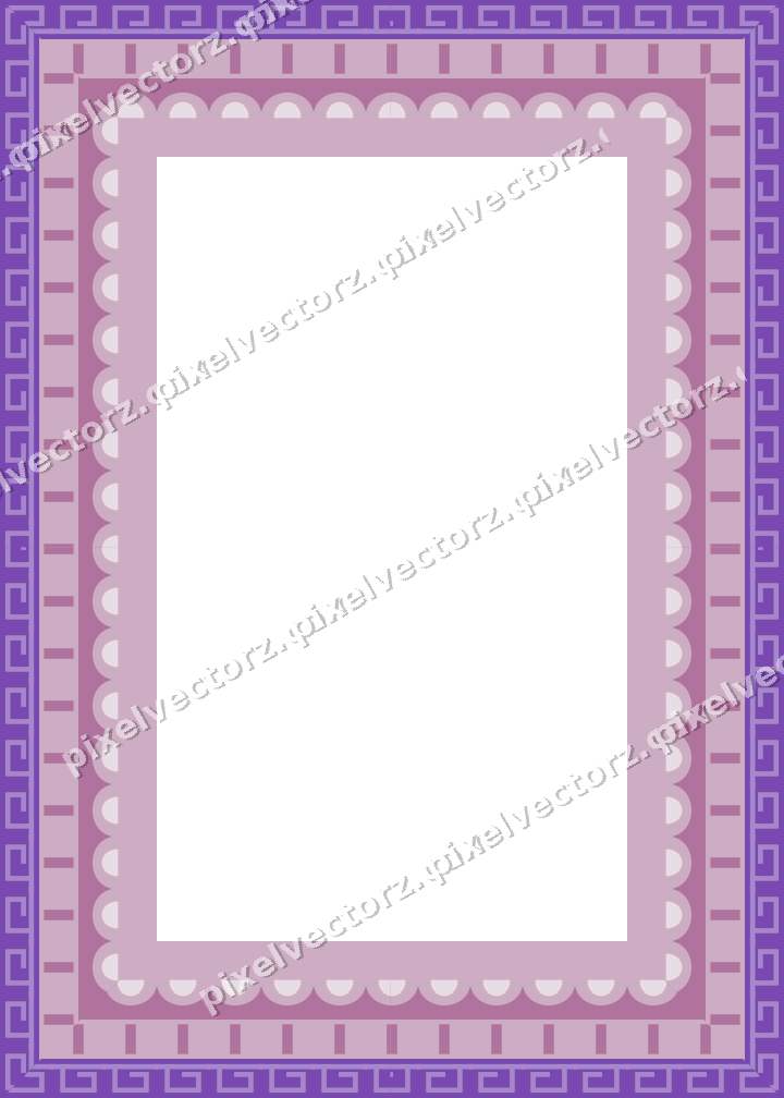 Decorative picture frame border in purple and blue with greek key