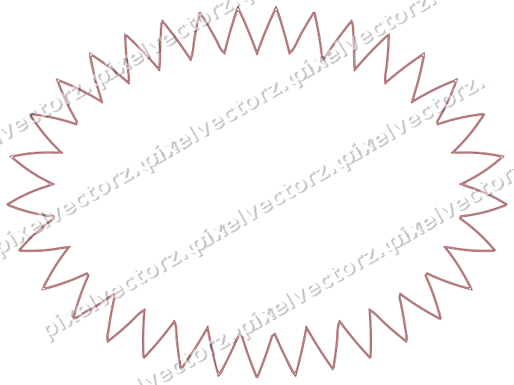 Decorative line art frame in dark pink and red with oval