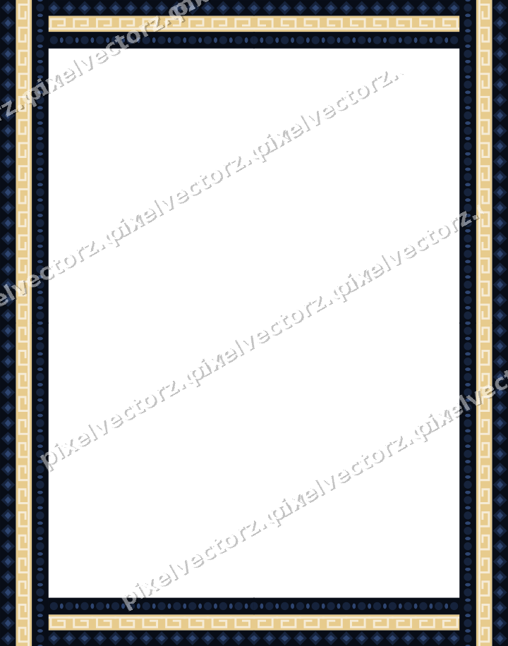 Decorative picture frame border in dark blue with diamond band
