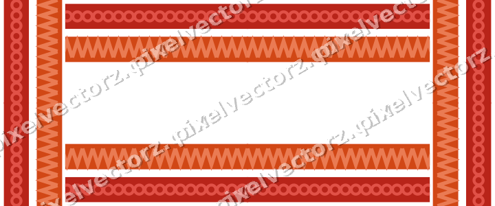 Decorative picture frame border in red and orange with zigzag